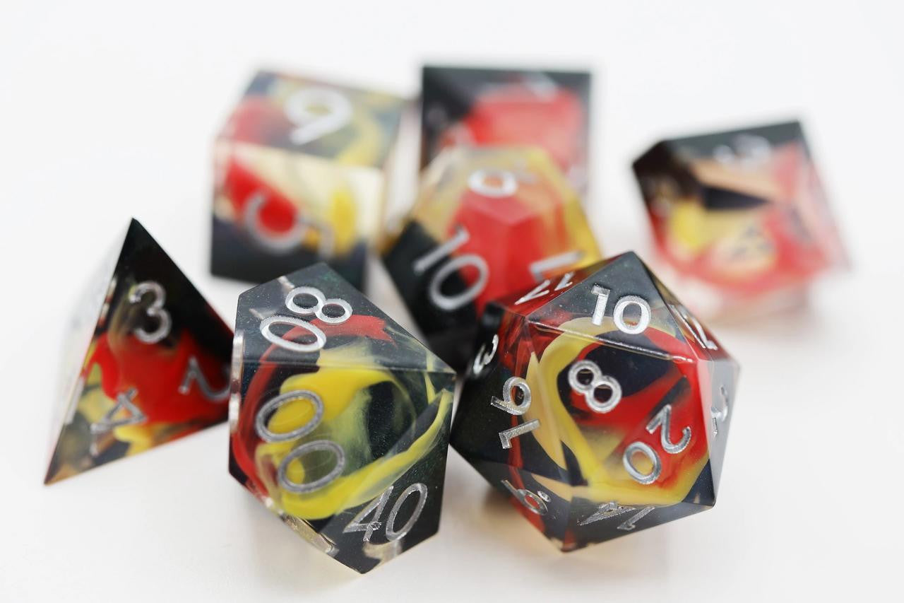 Foam Brain Games Sharp Edge Resin RPG Dice Set - Coral Snake